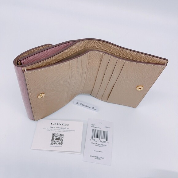 Coach CE671 Morgan Small Leather Wallet Dusty Rose NWT Org $228 - Picture 7 of 11